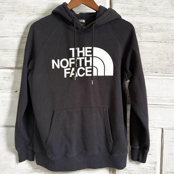 The North Face Hoodie Women’s Size M Hoodie Black with White Logo - Picture 1 of 5